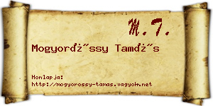 Mogyoróssy Tamás névjegykártya